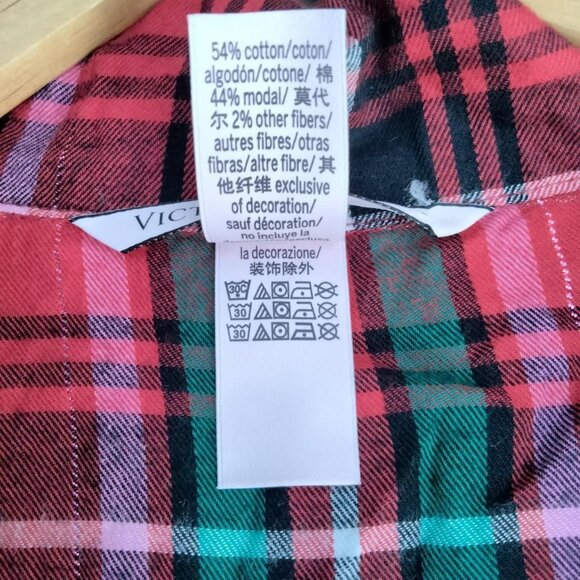 Victoria's Secret Womens Flannel Pajama Top Size S Button Down Festive Holiday - Picture 5 of 5